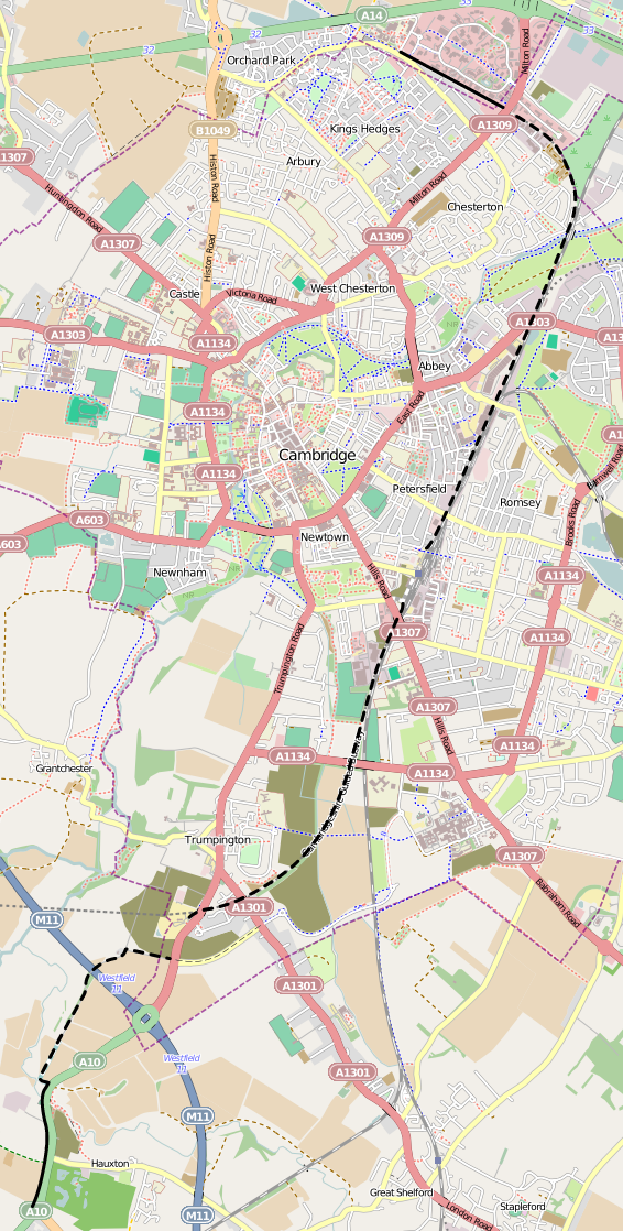 Cambridge cycleways (with annotation)